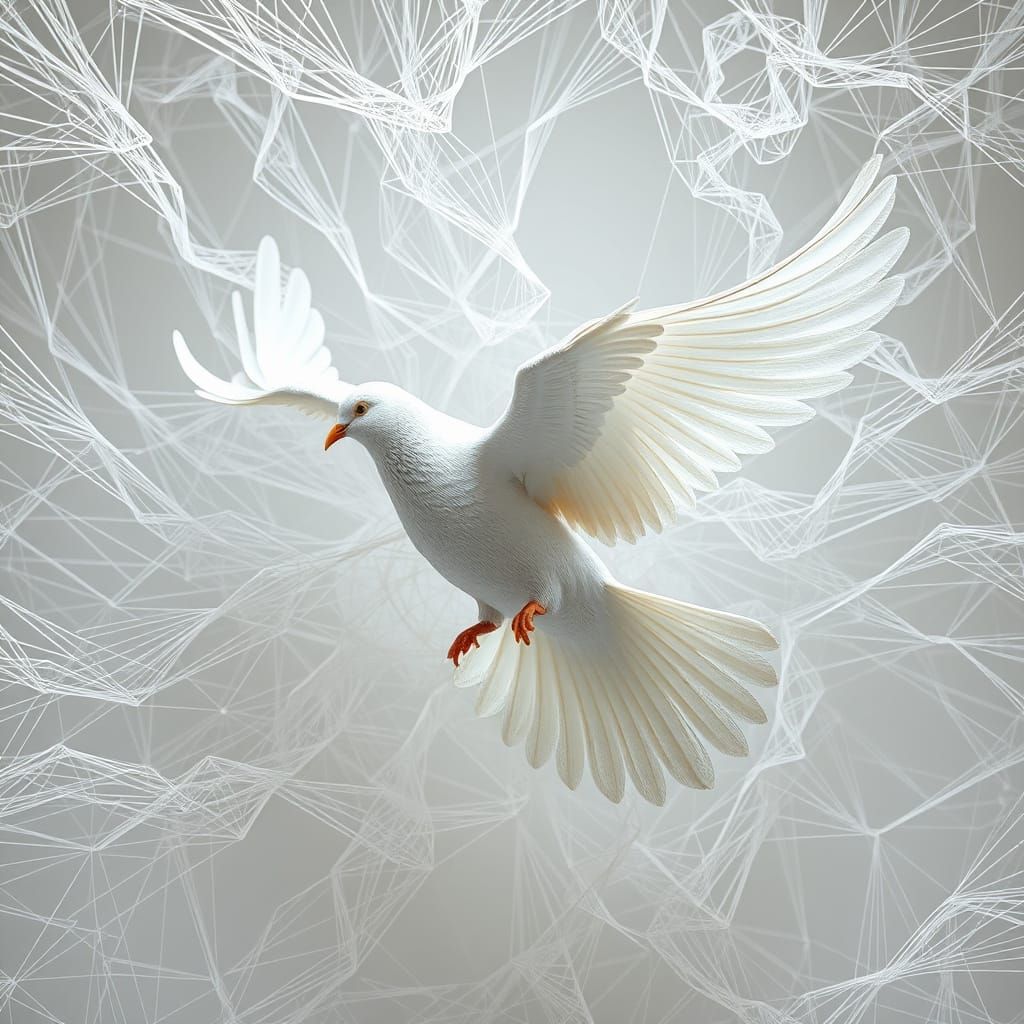 Dove in Flight: Digital String Art