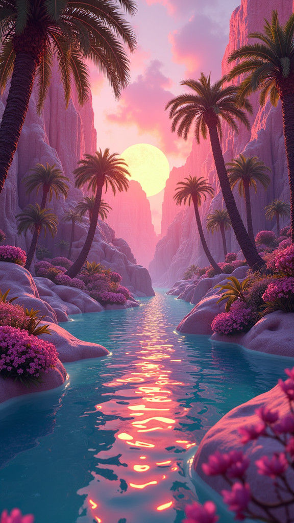 Psychedelic Infinity: Complex 3D Neon Rendering