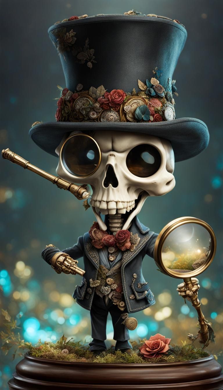 Skeleton Sherlock Holmes Portrait in Fantasy Style