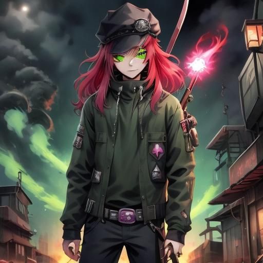 Steampunk Cowboy Wields Scythe Against Demon Tendrils