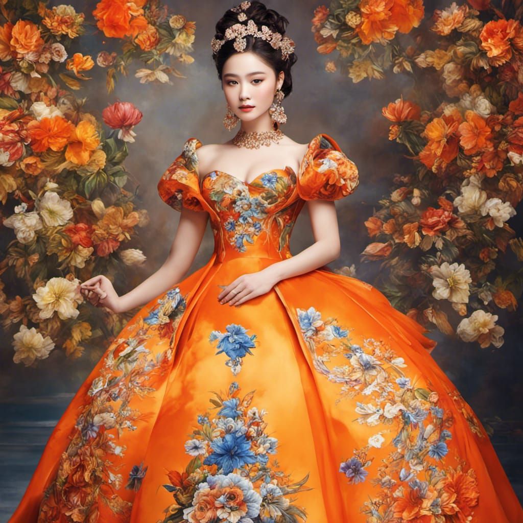 Maximalist Double Exposure Princess in Organic Style