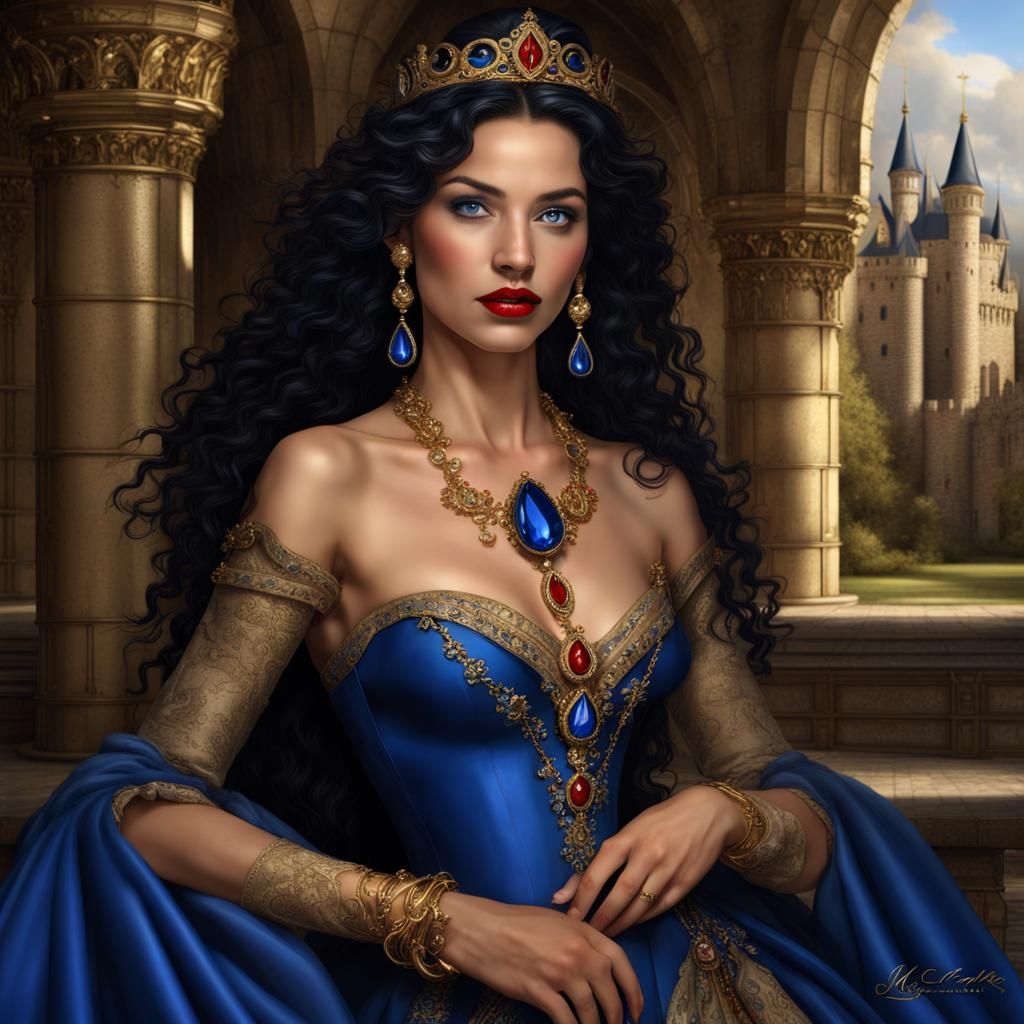 Medieval Woman in Castle, Fantasy Concept Art