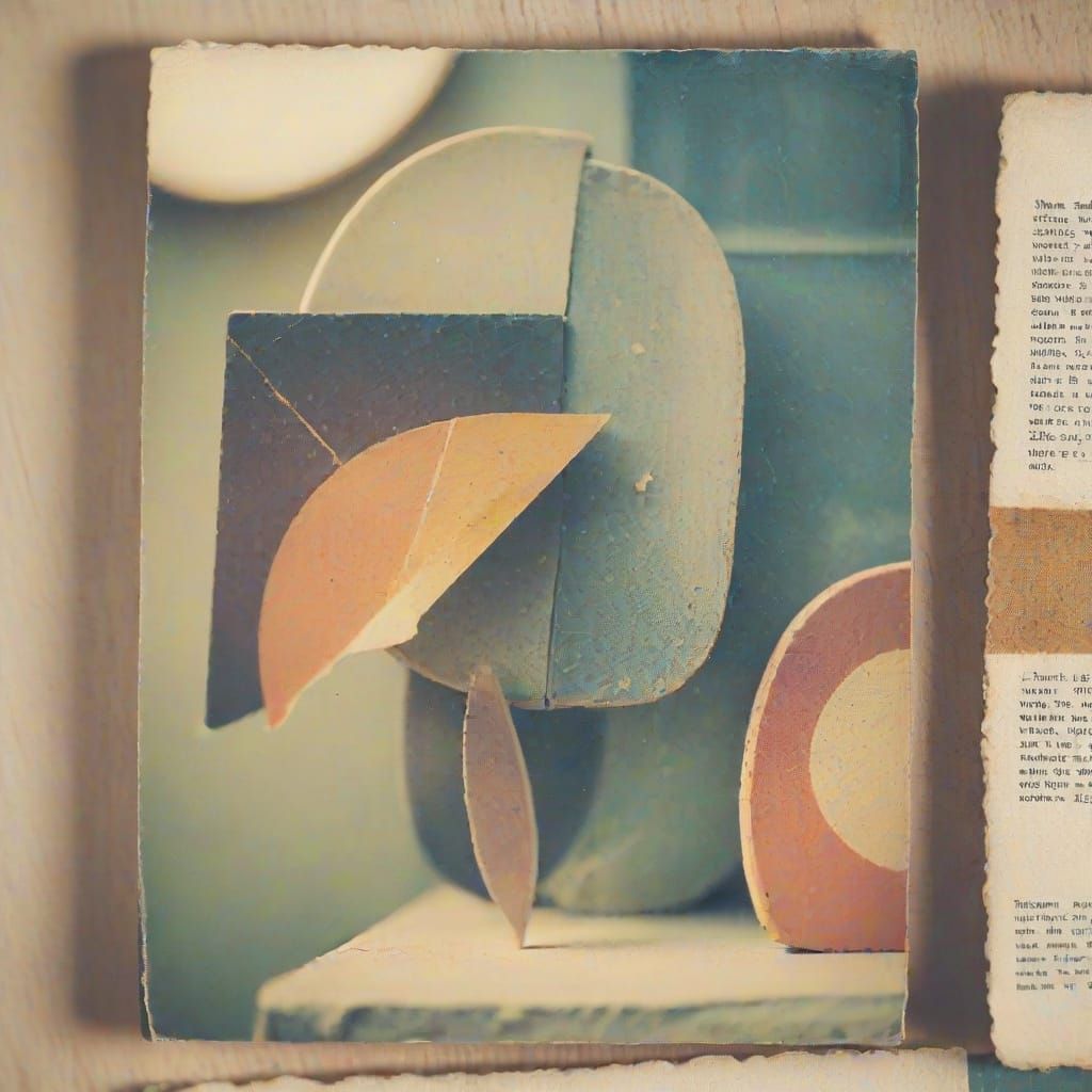 Moody Still Life with Abstract Shapes in Vintage Style
