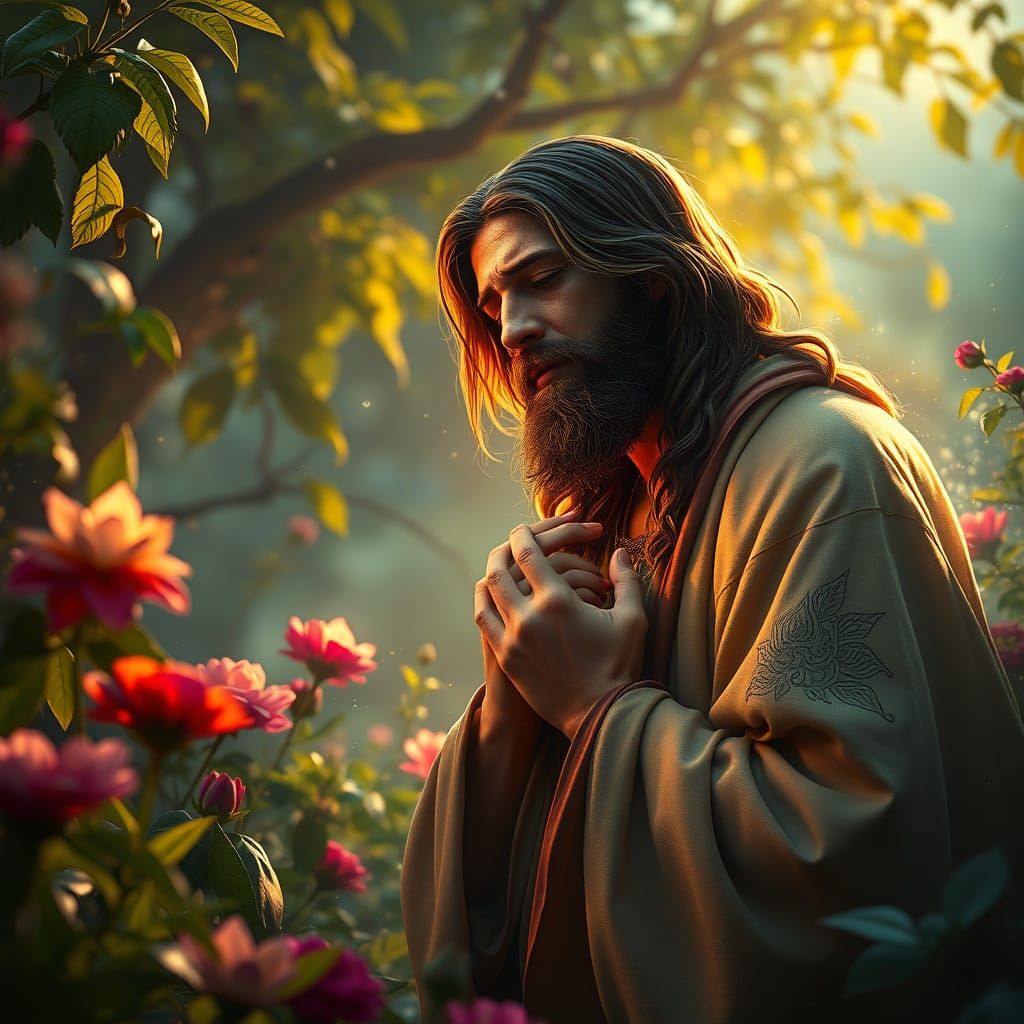 The Weeping Savior in Elysian Bloom