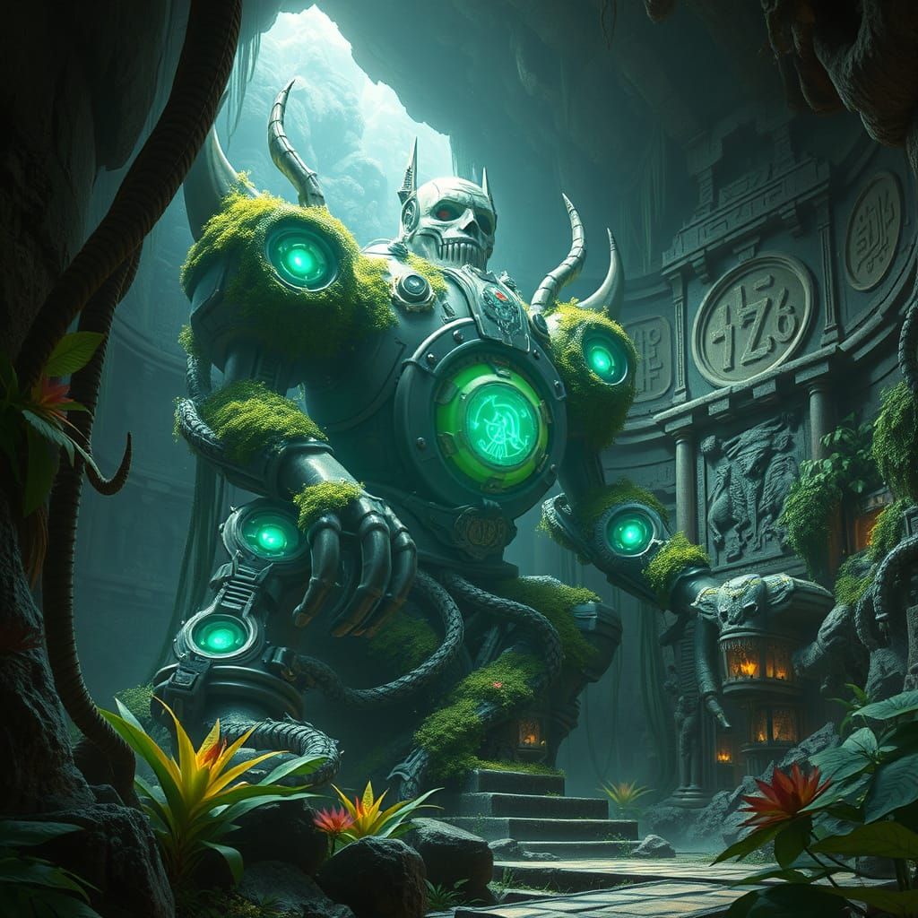 Colossal Automaton Awakens in Ghibli-Style Jungle Temple