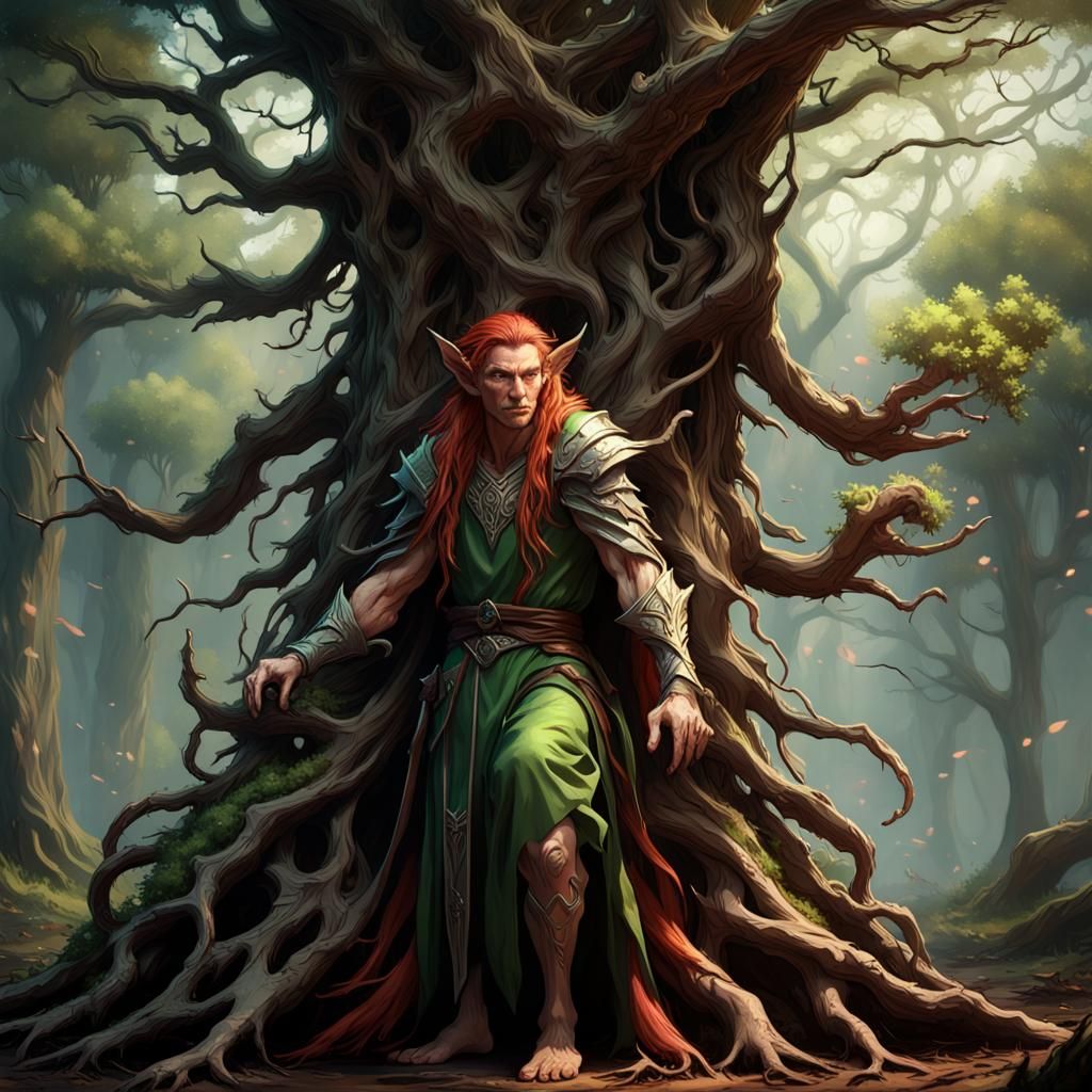 Winged Elf in Dark Fantasy Style