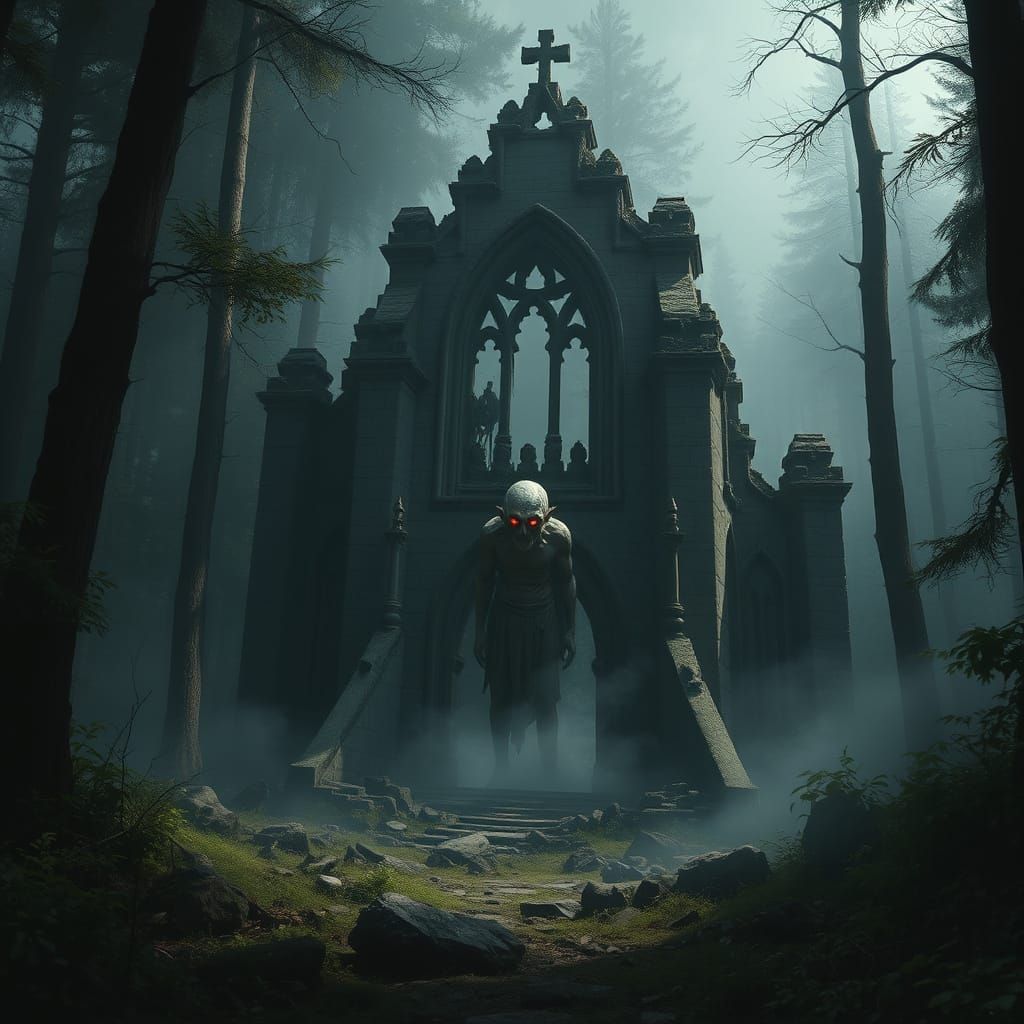 Ethereal Cathedral in the Heart of the Enchanted Forest