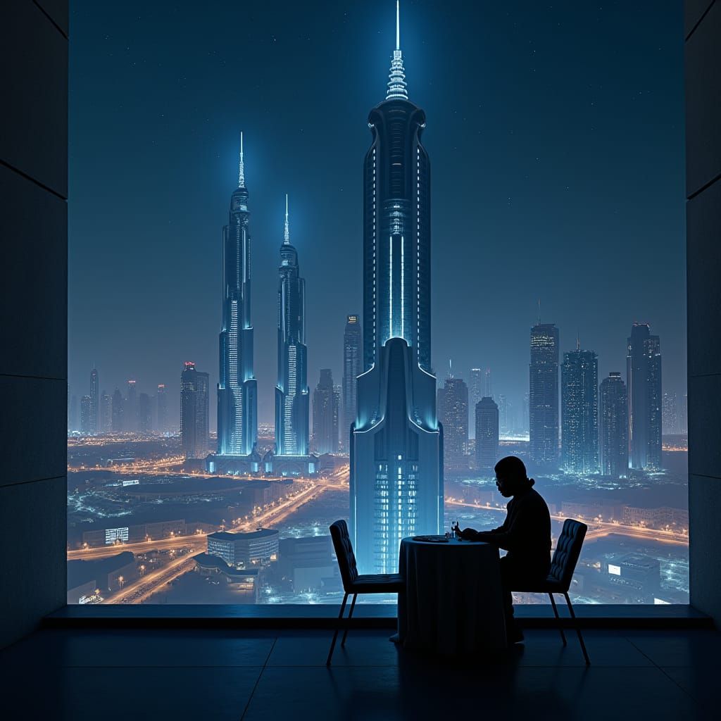 Kuwait City at Night: A Futuristic Cyberpunk Vision