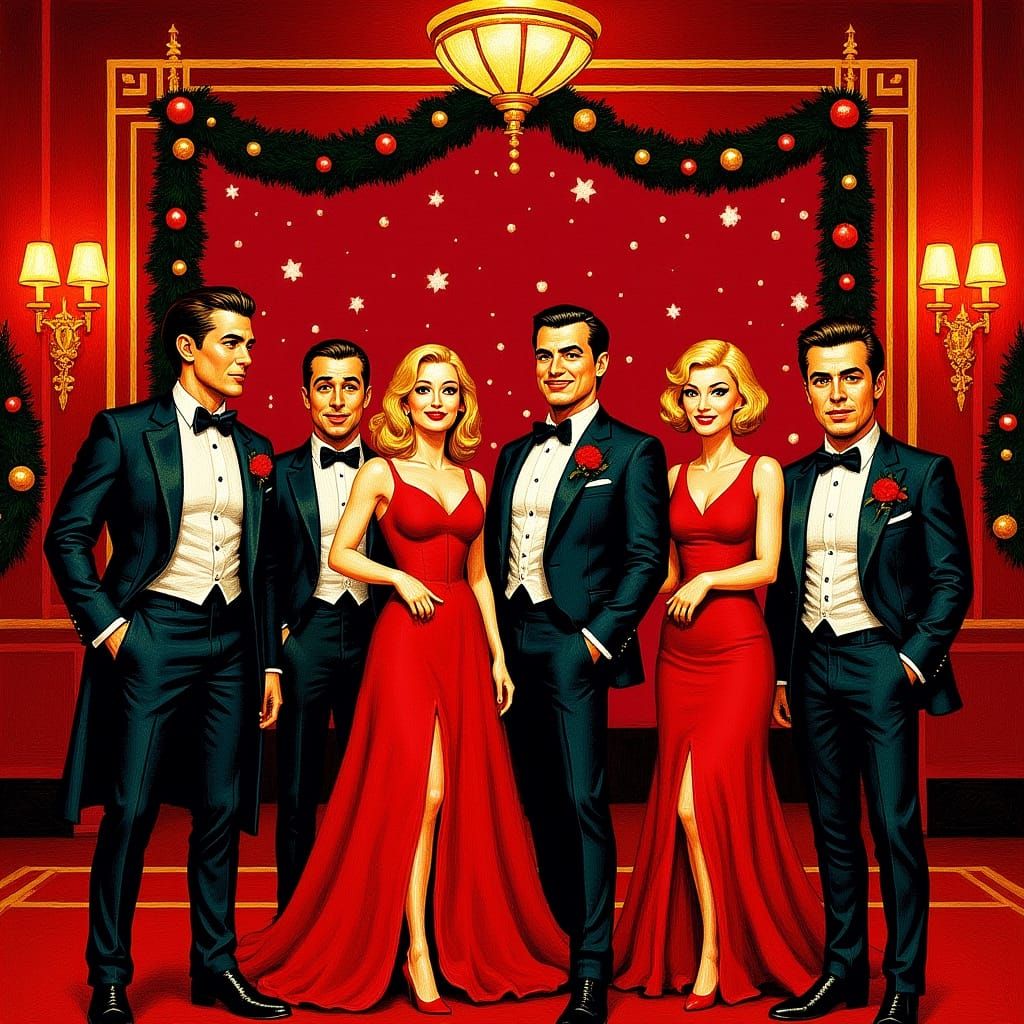 Christmas Cabaret: Art Deco Theater Poster