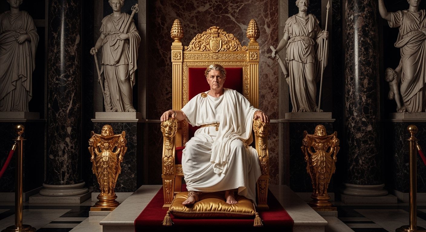 Roman Emperor in Royal Throne Room