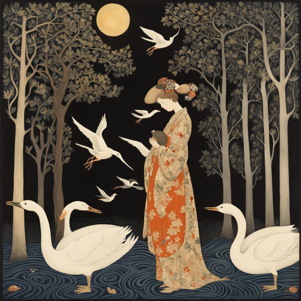 Women Rise as Trees in a Vibrant, Symbolic Landscape