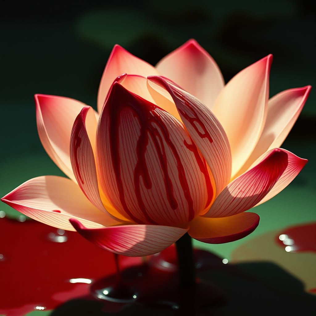 Blood-Soaked Lotus in Cinematic Horror