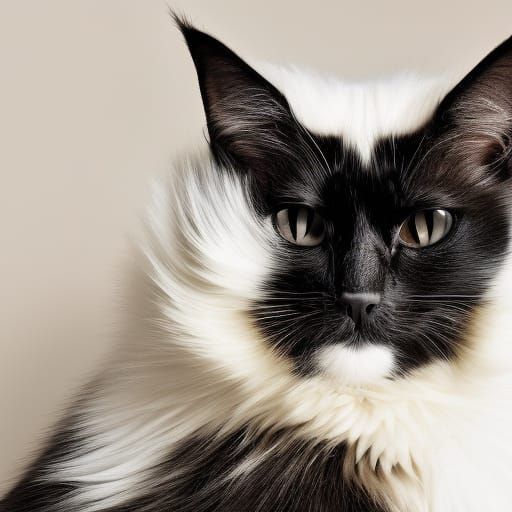 Striking Black and White Cat Portrait