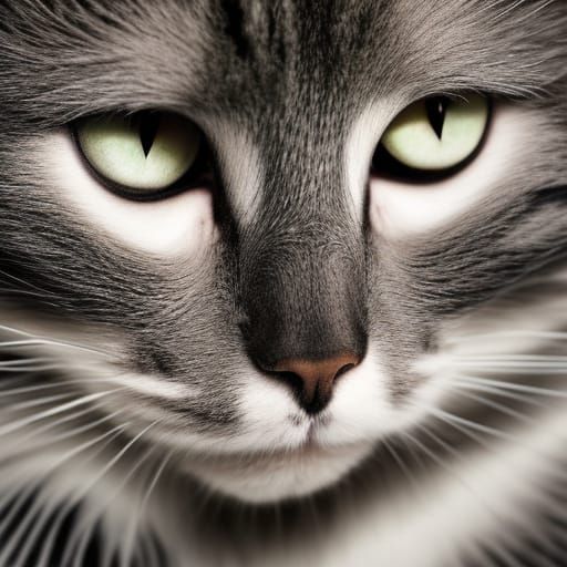 Striking Cat Portrait in Photorealistic Style