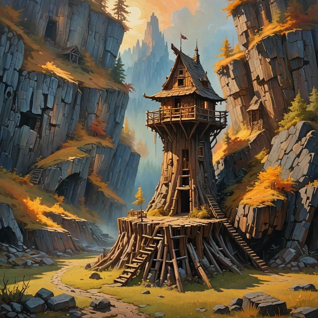 High Fantasy Fort in Golden Hour Light