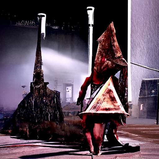 Pyramid Head Walks: Silent Hill Monster