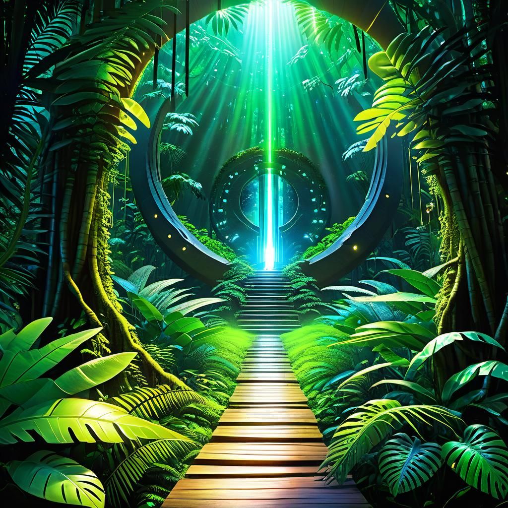 Magical Portal Beckons from Lush Jungle