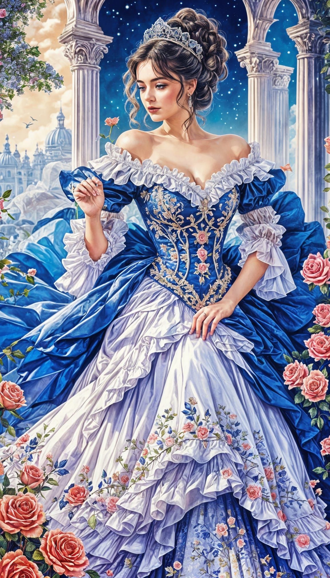 Royal Princess Bride in Dreamy Rococo Gown