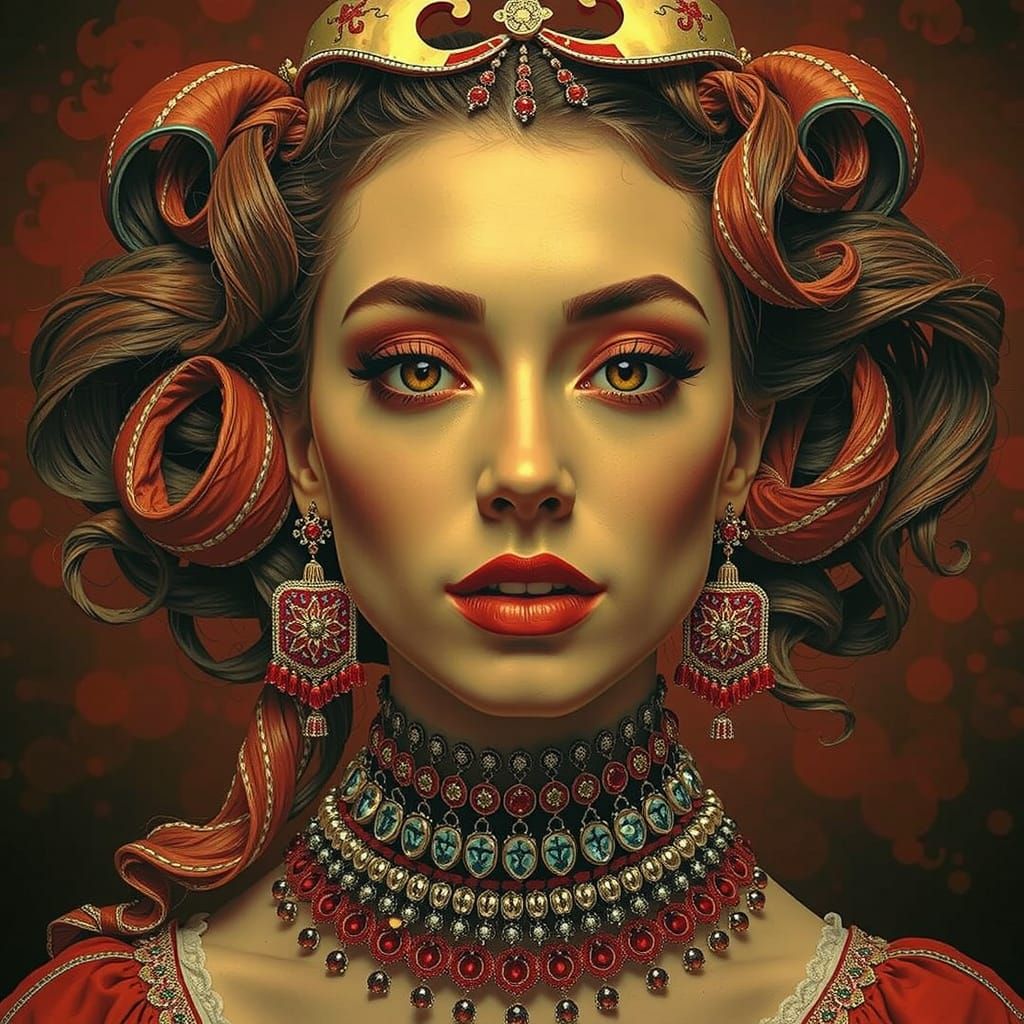 Abstract Swirls of Red and Crimson