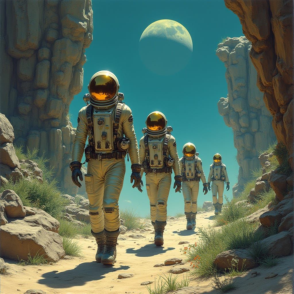 Astronauts Discover Ancient Lunar Ruins Amidst Bioluminescen...