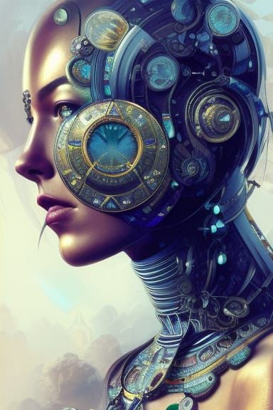 Futuristic Royal Portrait in Digital Art Style