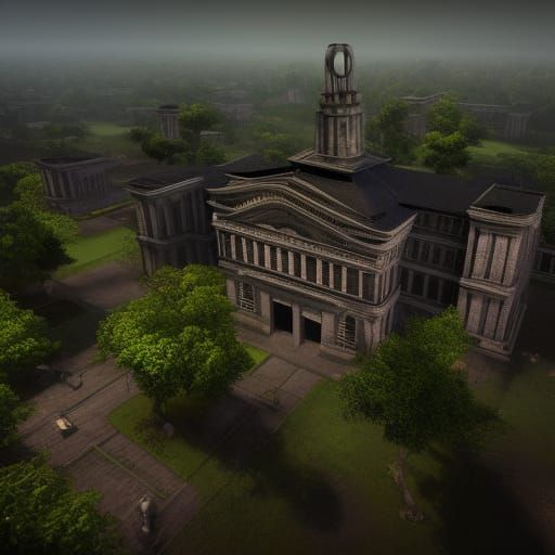 Lovecraftian University Campus in São Paulo, 3D Render