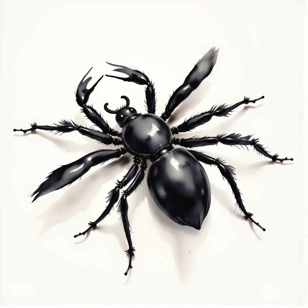 Detailed Ant Illustration in Naturalistic Style