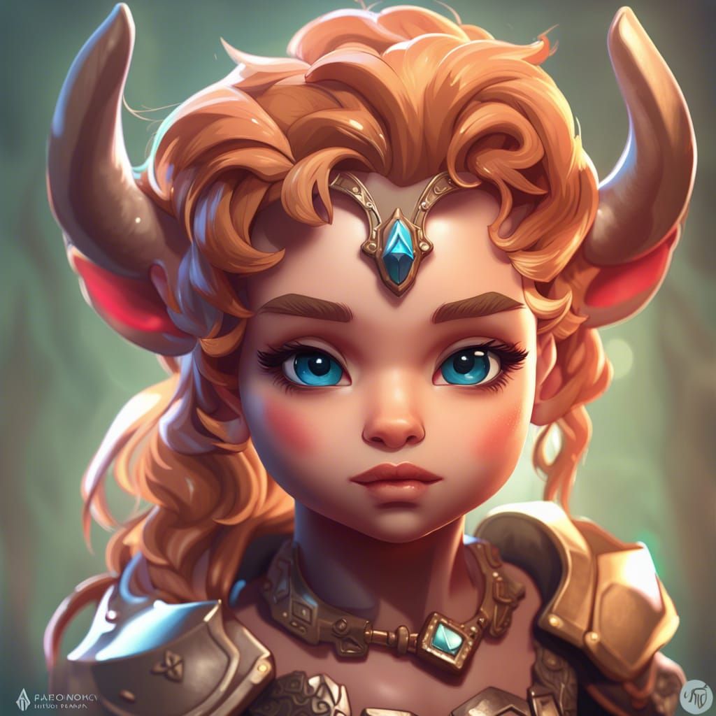 Chibi Centaur Portrait in Hyperdetailed Digital Art Style