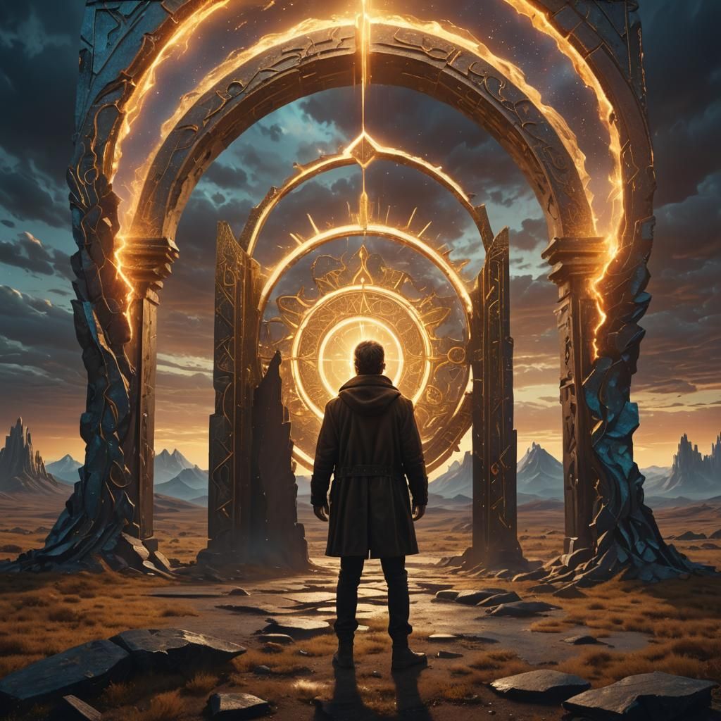 Surreal Portal Opens in Desolate Landscape