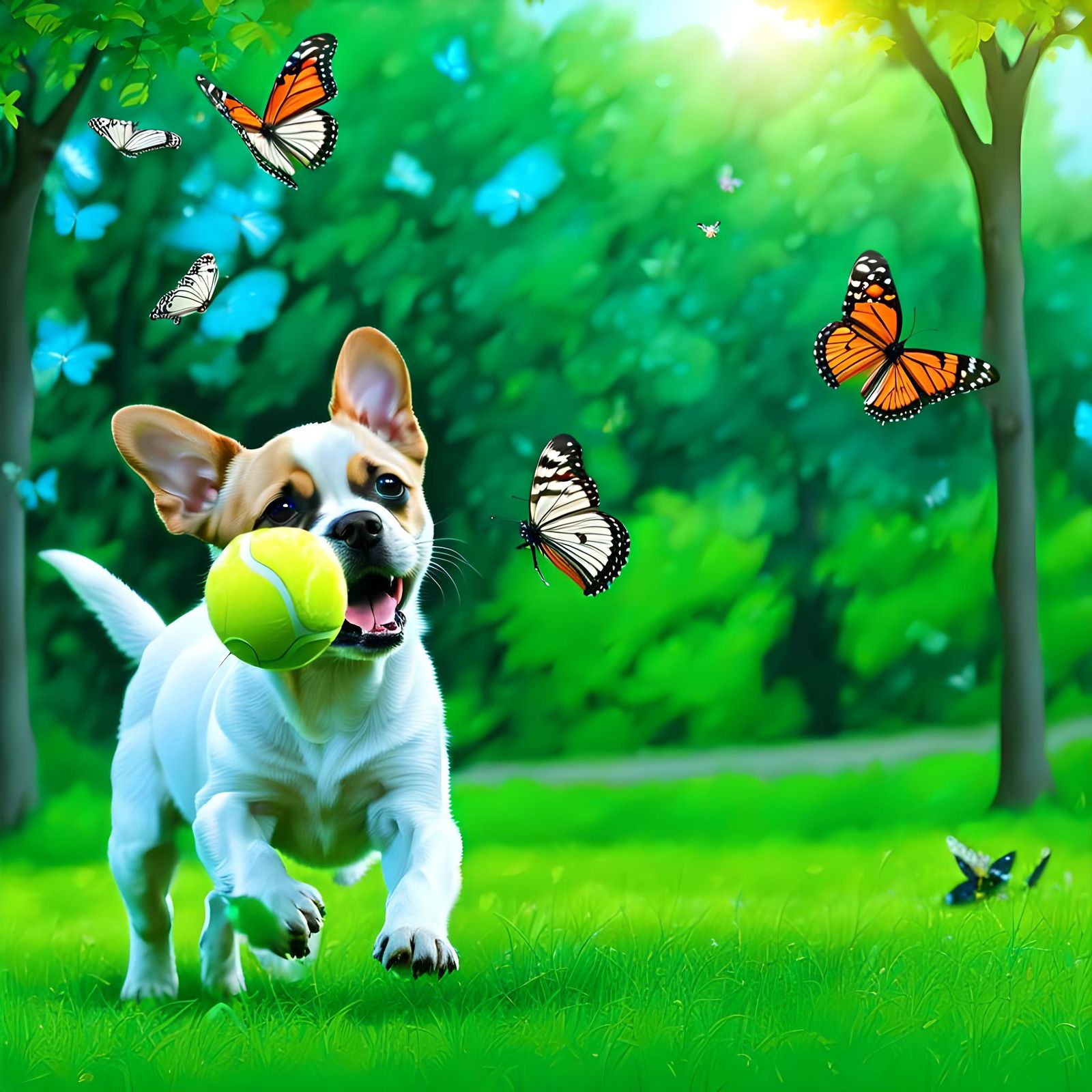 Puppy's Joyful Game in the Park