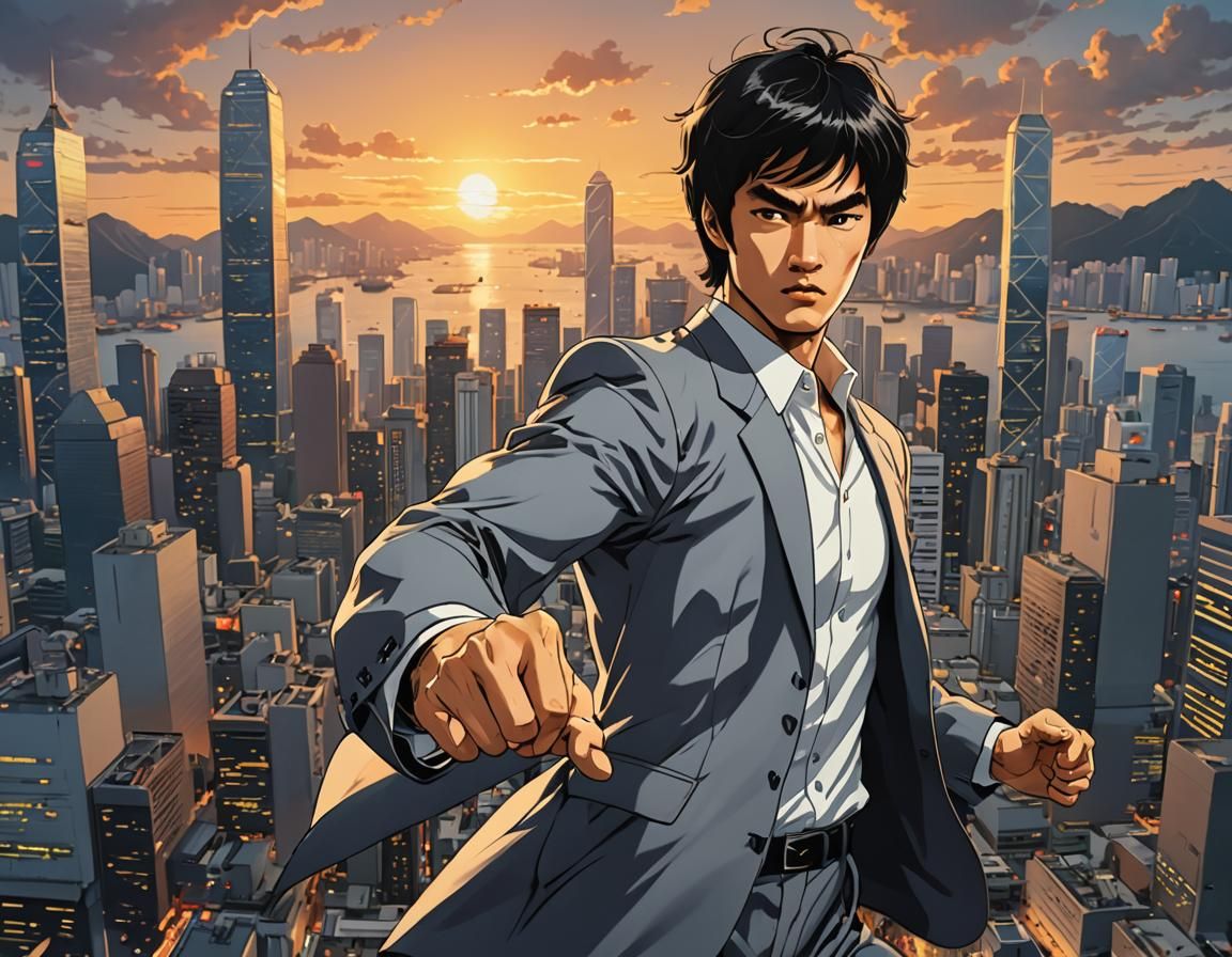 Bruce Lee anime style