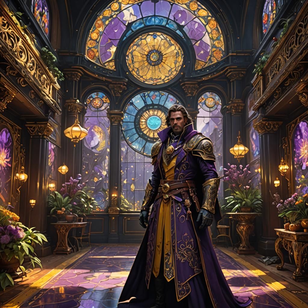 Cyberpunk King in Neon Cityscape