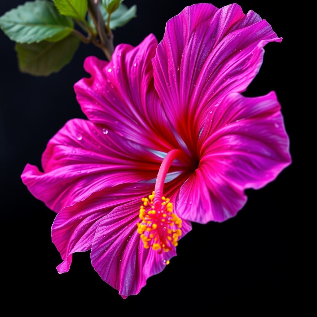 Vibrant Hibiscus Flower in Deep Purple and Bright Pink Hues