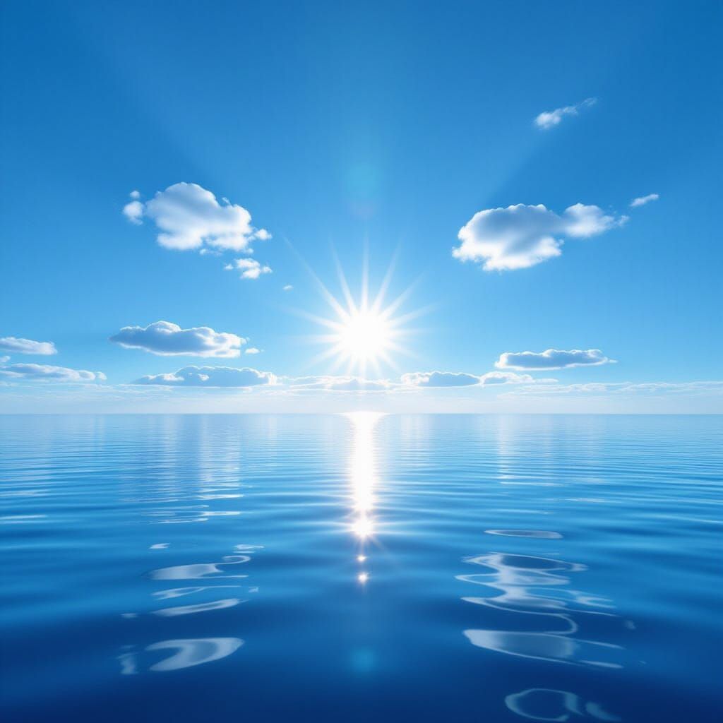 Realistic Sunrise Over Clear Blue Sky with Cool Gradient