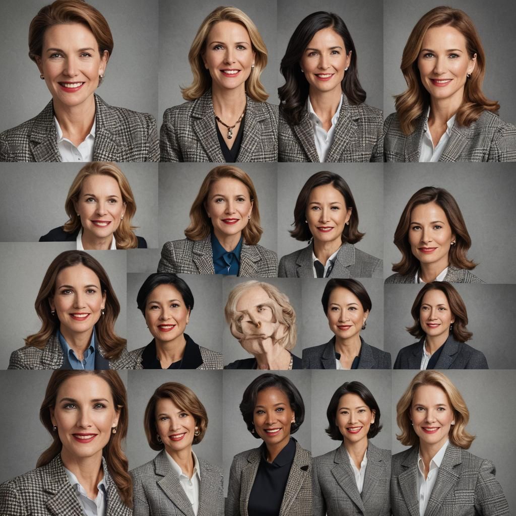 Businesswomen Headshots in Tweed and Checked Blazers