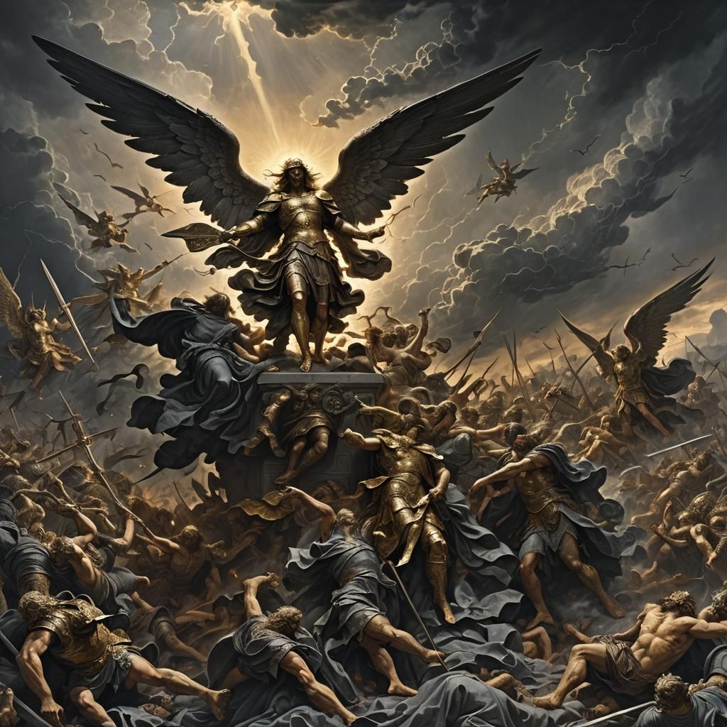 Angels and Demons Battle: A Divine Masterpiece