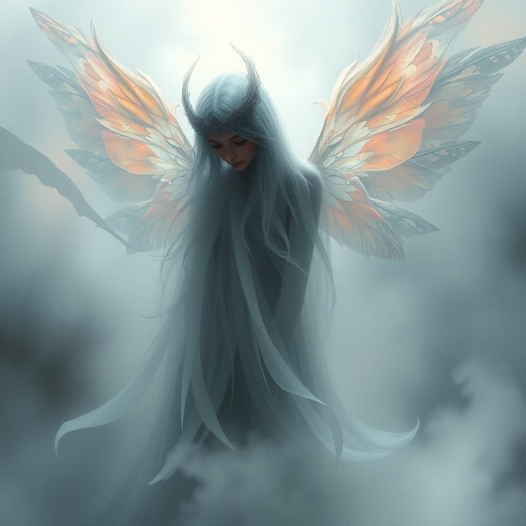 Ethereal Being in Whispers of Misty Twilight