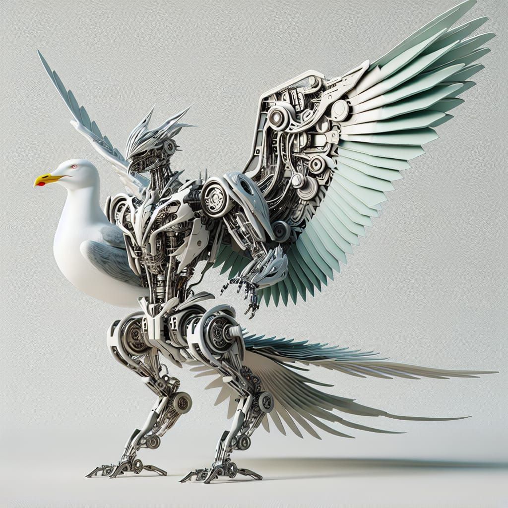 Transformer Robot Metamorphosis into Seagull