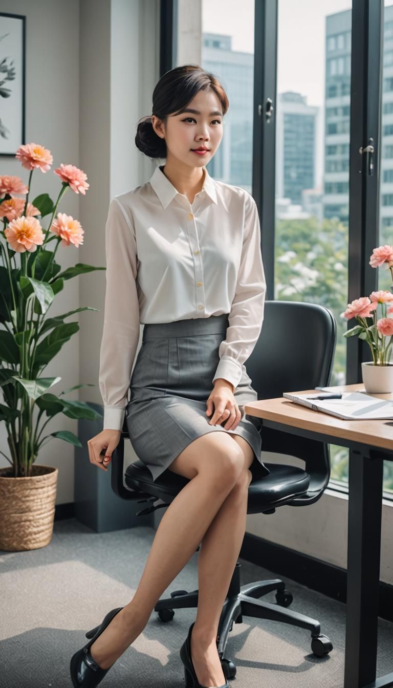 Asian Woman in Office Environment