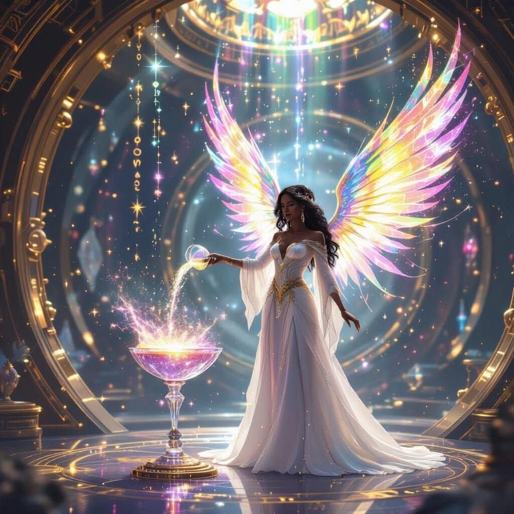 Sparkle Master Creates Rainbow Potion with Light Wings