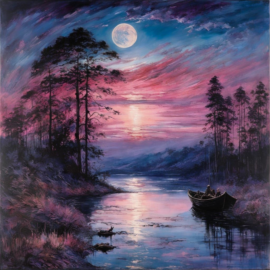 Moonlit lake