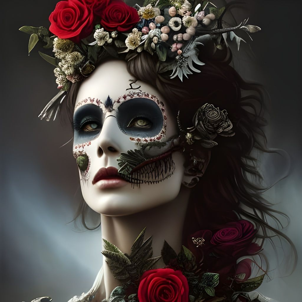 Tree Skull Punk Rocker in Dark Fantasy Art