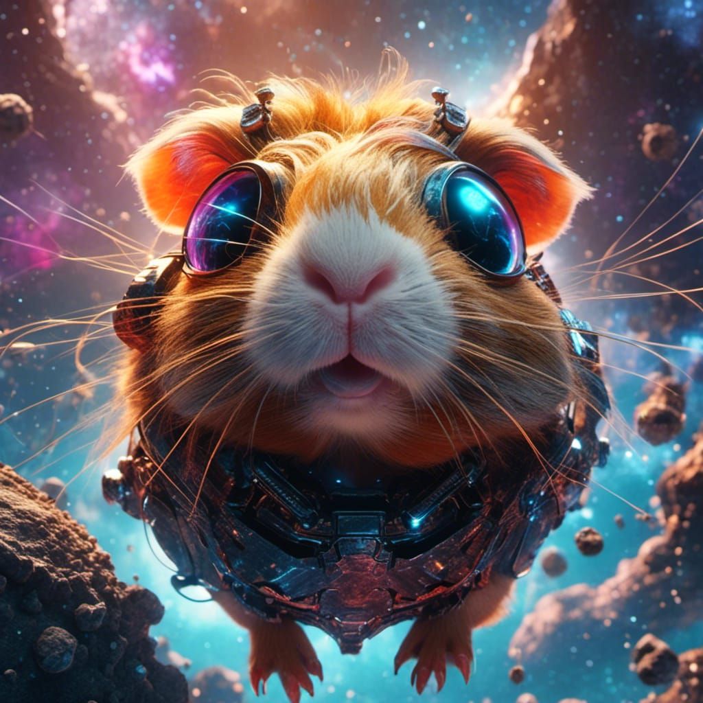 Cyborg Alien Guinea Pig in Alien Galaxy