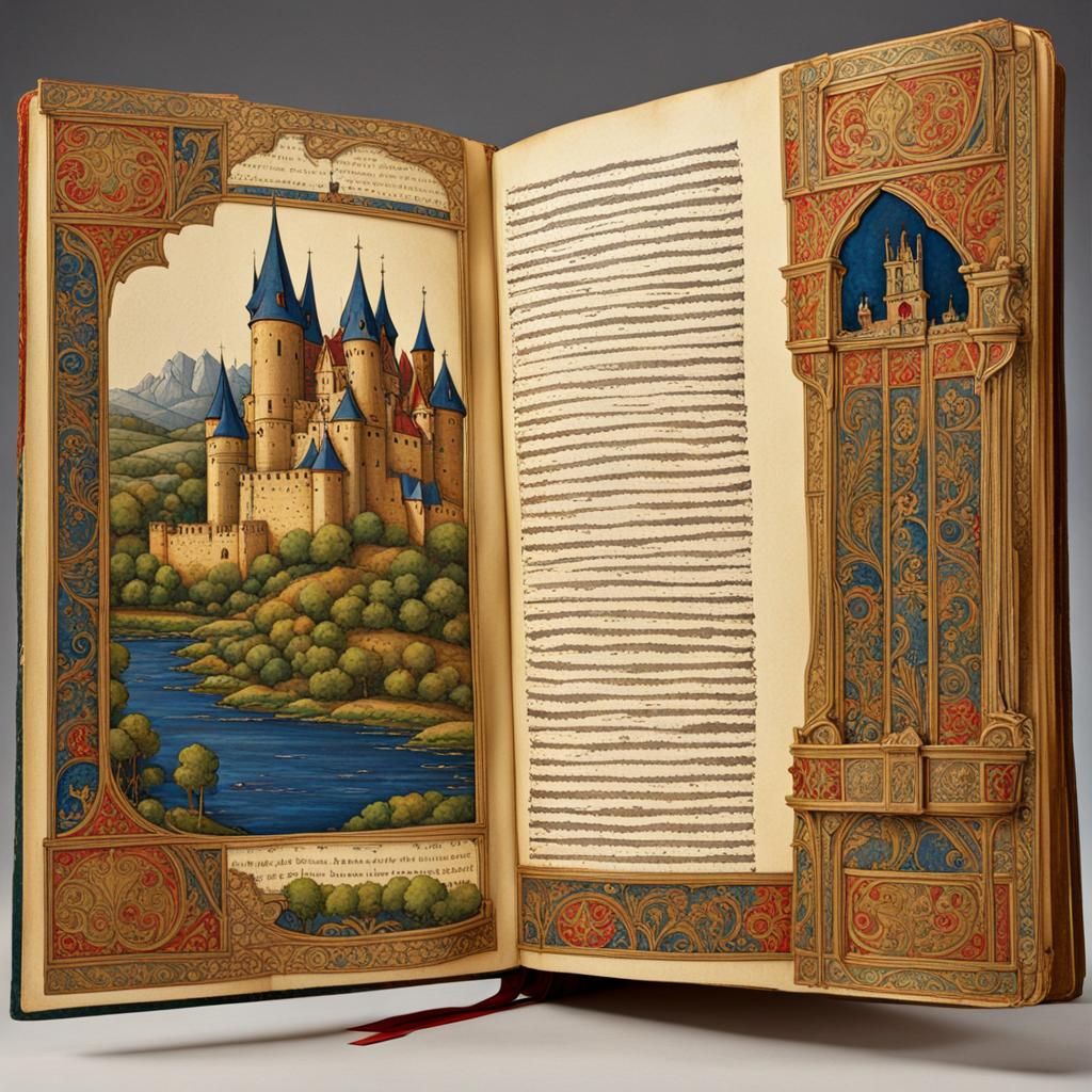Illuminated Medieval Manuscript Page with Knight