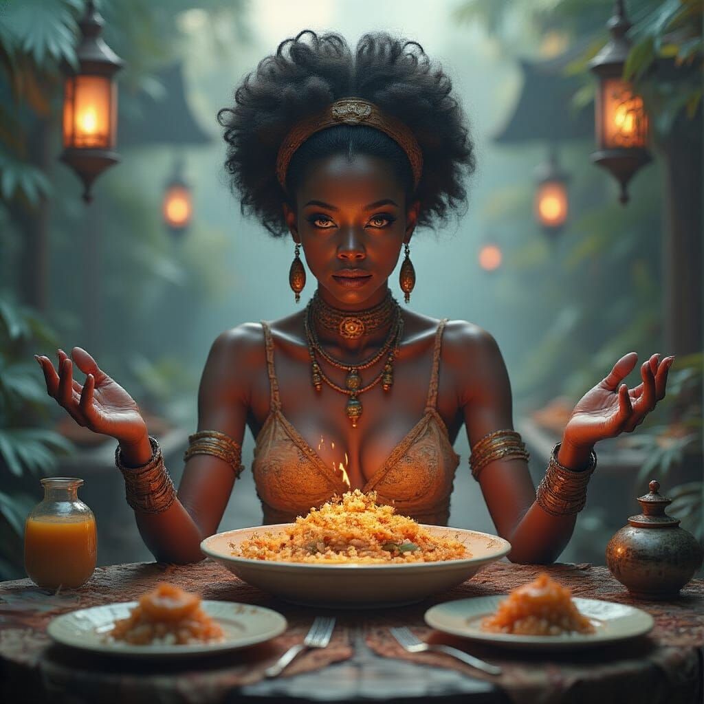 Magical Levitating Feasts in Afrofuturistic Digital Art