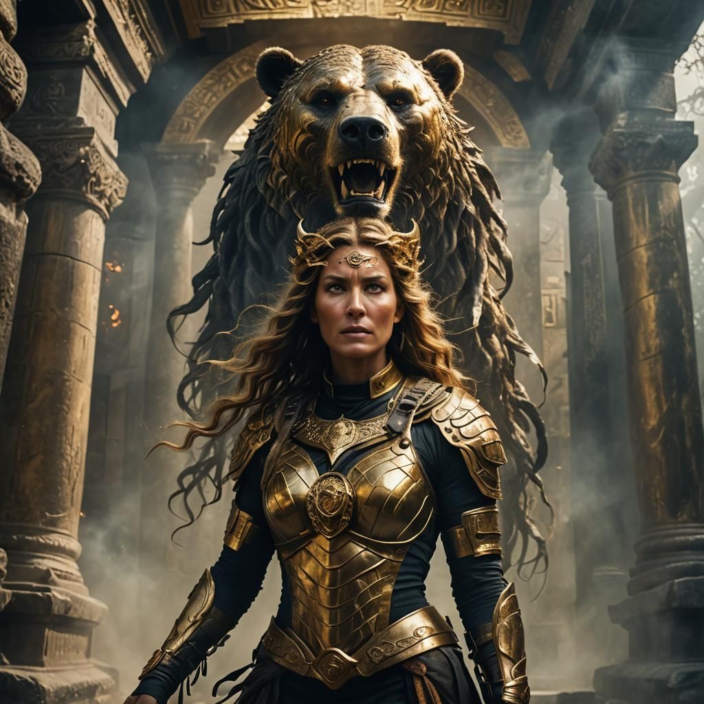 Bear Grylls as Mythical Medusa Goddess