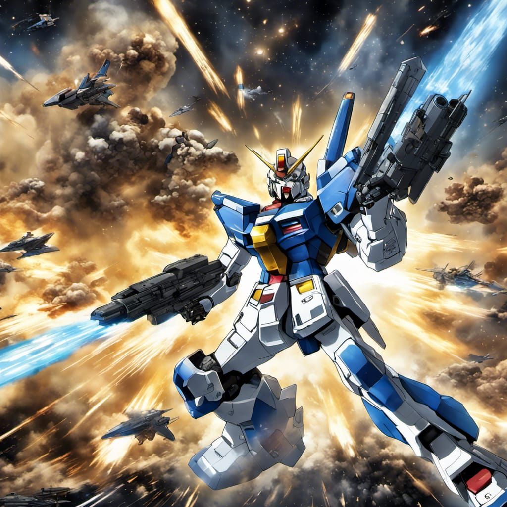 Gundam in epic space battle 🔥🔫🌌