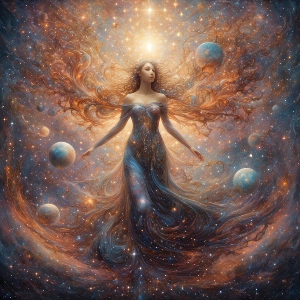 Cosmic Female Form Emanating Universal Love