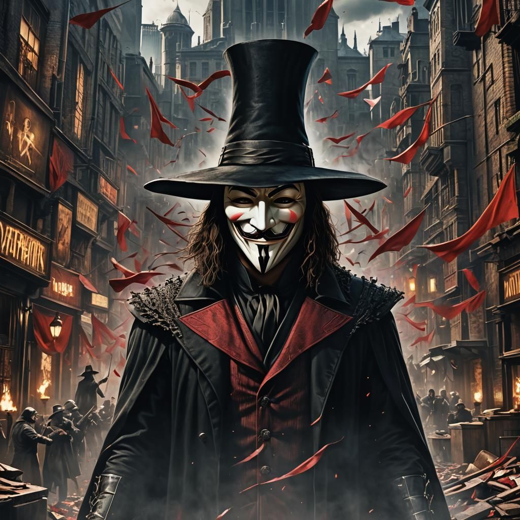V for Vendetta Portrait in Detailed Matte Painting