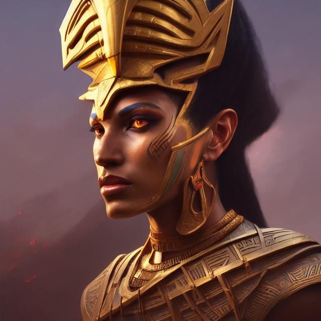 Amun Ra: Fierce Female Warrior Portrait